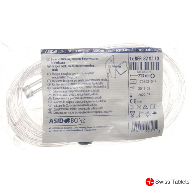 Asid Bonz Sauerstoffmaske Erwachsene Med PVC 213cm buy online