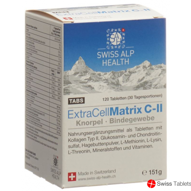 Extra Cell Matrix C-II TABS for joints 120 pcs Extra Cell Matrix C-II TABS for joints 120 pcs