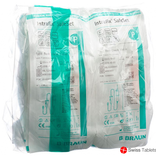 Intrafix SafeSet 180cm with check valve 10 pcs