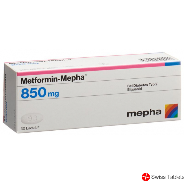 Metformin Mepha Lactab 850 mg 30 tablets
