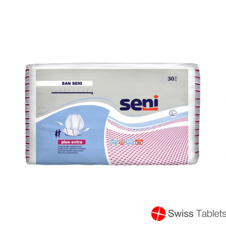 San Seni Plus Extra anatomical incontinence pad breathable 30 pcs