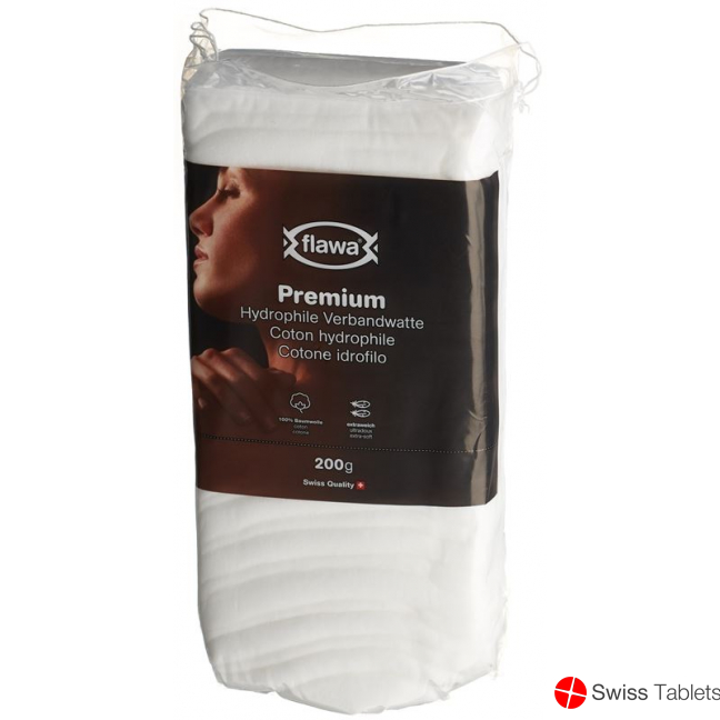 Flawa Premium hydrophilic absorbent cotton 100% cotton 200 g