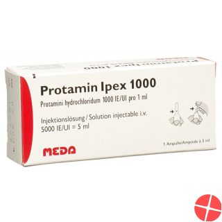 Protamine IPEX Inj Lös 1000 IU / ml Amp paraben 5 ml