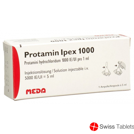 Protamine IPEX Inj Lös 1000 IU / ml Amp paraben 5 ml