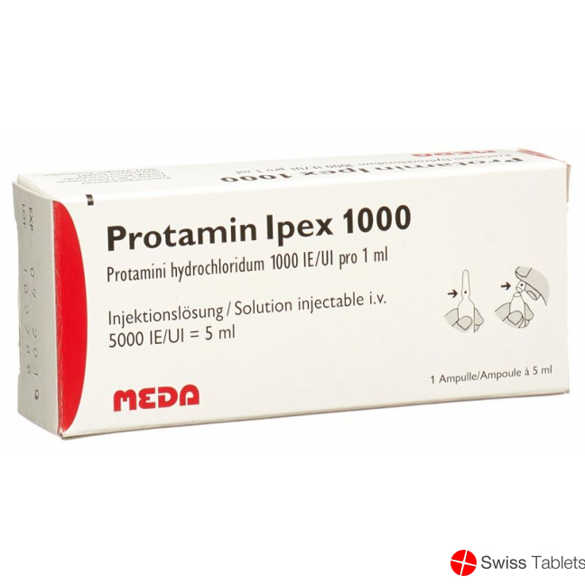 Protamine IPEX Inj Lös 1000 IU / ml Amp paraben 5 ml