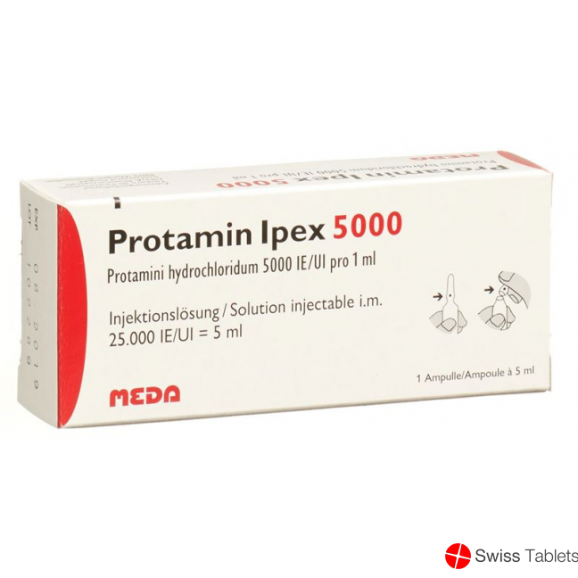 Protamine IPEX Inj Lös 5000 IU / ml Amp paraben 5 ml