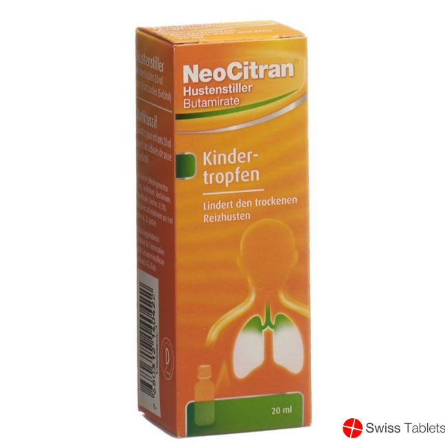 NeoCitran cough suppressant drops 5mg / ml 20ml child Tropffl