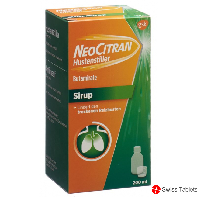 NeoCitran cough suppressants syrup 15 mg / 10 ml 200 ml Glasfl