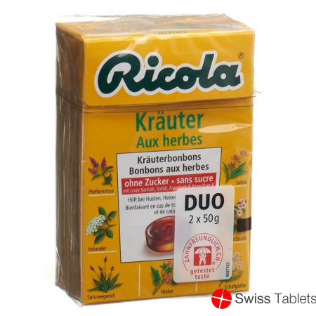 Ricola herbal sweets without sugar Box 2 x 50 g