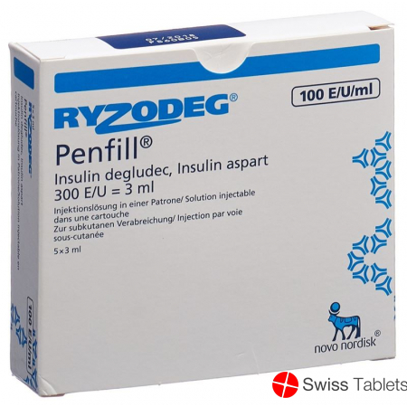 Ryzodeg Penfill Inj Lös 5 cartridge 3 ml