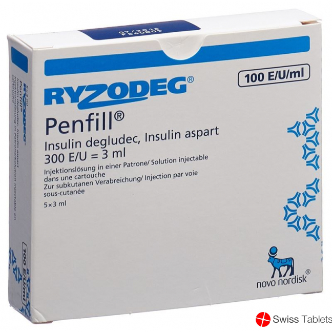 Ryzodeg Penfill Inj Lös 5 cartridge 3 ml