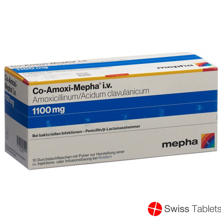 Co-amoxi Mepha Trockensubstanz 1100mg Durchstechflasche 10 Stück buy online