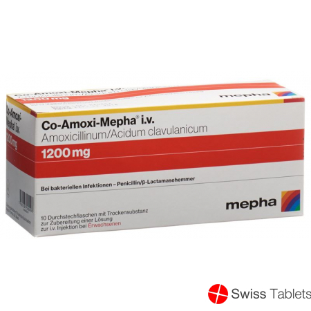Co-amoxi Mepha Trockensubstanz 1200mg Durchstechflasche 10 Stück buy online