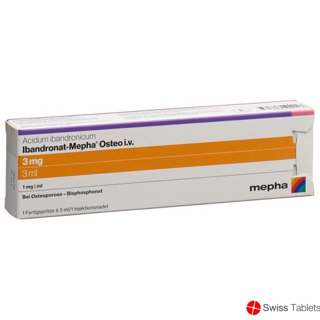 Ibandronate Mepha Osteo Inj Lös 3 mg / 3ml i.v. Fertspr 3 ml