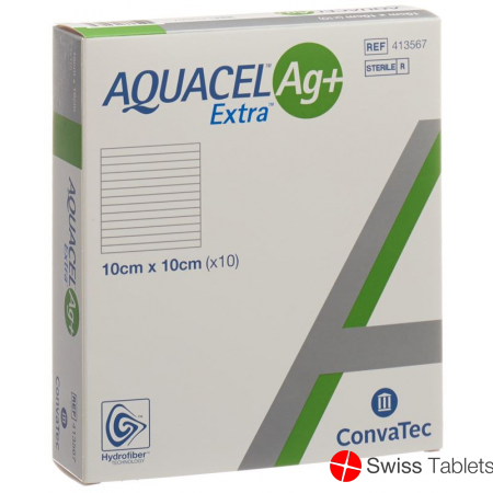 AQUACEL Ag + Extra compress 10x10cm 10 pcs
