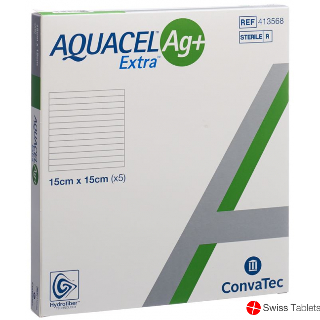 AQUACEL Ag + Extra compress 15x15cm 5 pcs