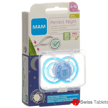 MAM Perfect Night pacifier silicone 6-16 months