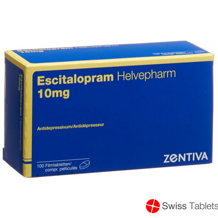 Escitalopram Helvepharm Filmtabl 10 mg 100 pcs