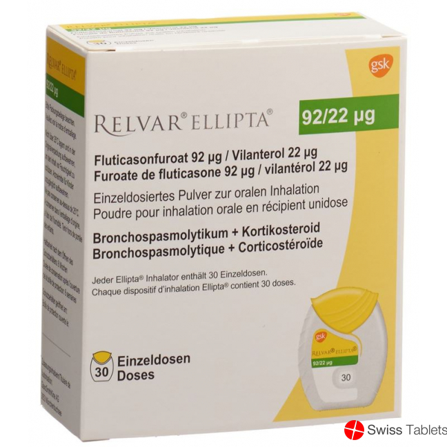 Relvar Ellipta Inh PLV 92mcg / 22mcg 30 Dos