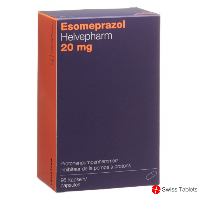 Esomeprazole Helvepharm Kaps 20 mg 98 pcs