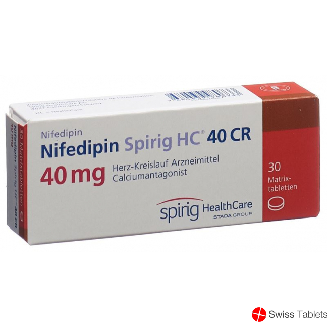 Nifedipine Spirig HC Matrixtabl CR 40 mg 30 pcs