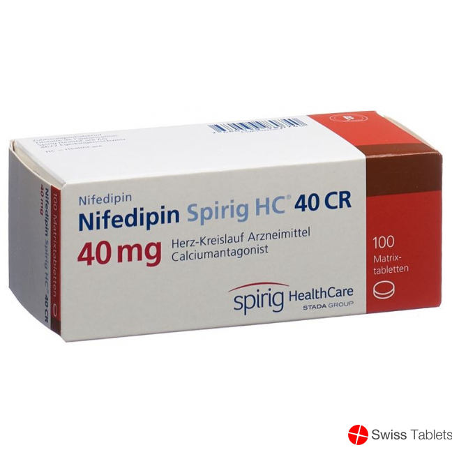Nifedipine Spirig HC Matrixtabl CR 40 mg 100 pcs