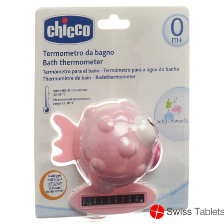 Chicco Bath Thermometer Globe Fish pink 0m +