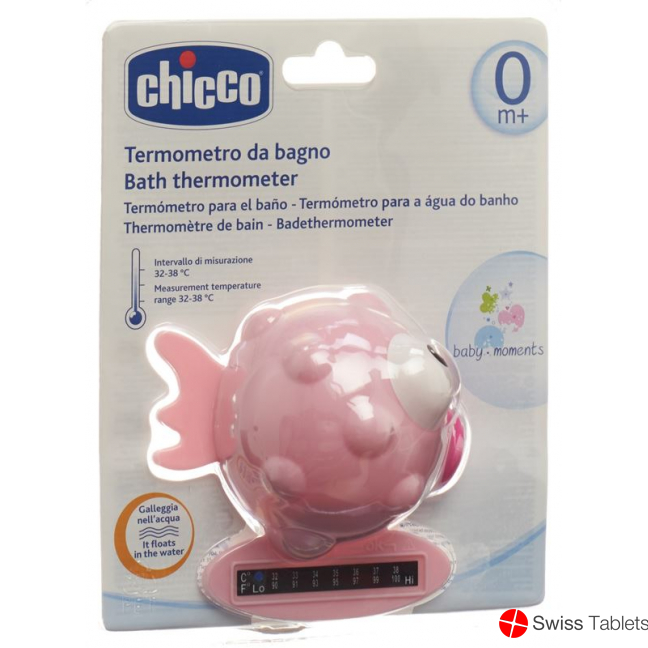 Chicco Bath Thermometer Globe Fish pink 0m +