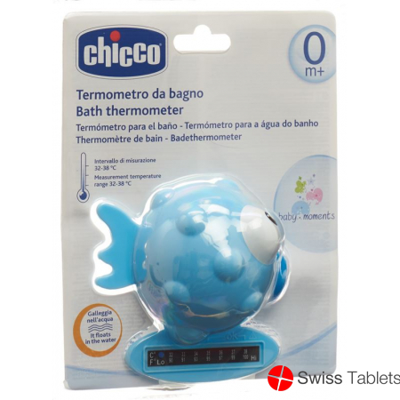 Chicco Bath Thermometer Globe Fish light blue 0m +