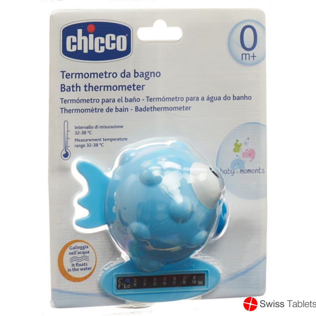 Chicco Bath Thermometer Globe Fish light blue 0m +
