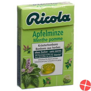 Ricola apple mint candy without sugar with stevia Box 50 g