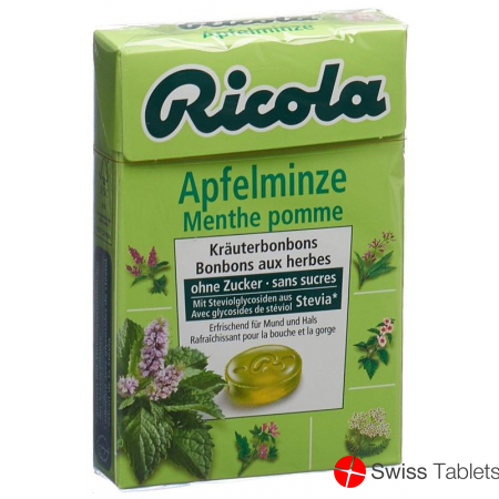 Ricola apple mint candy without sugar with stevia Box 50 g