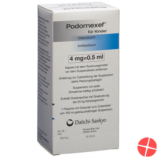 Podomexef für Kinder Granulat 40mg/5ml Trinksuspension Neu 100ml