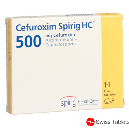 Cefuroxime Spirig HC Filmtabl 500 mg of 14 pcs