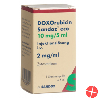 Doxorubicin Sandoz eco Inj Lös 10 mg / 5 ml 5 ml
