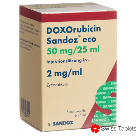Doxorubicin Sandoz eco Inj Lös 50 mg / 25 ml 25 ml