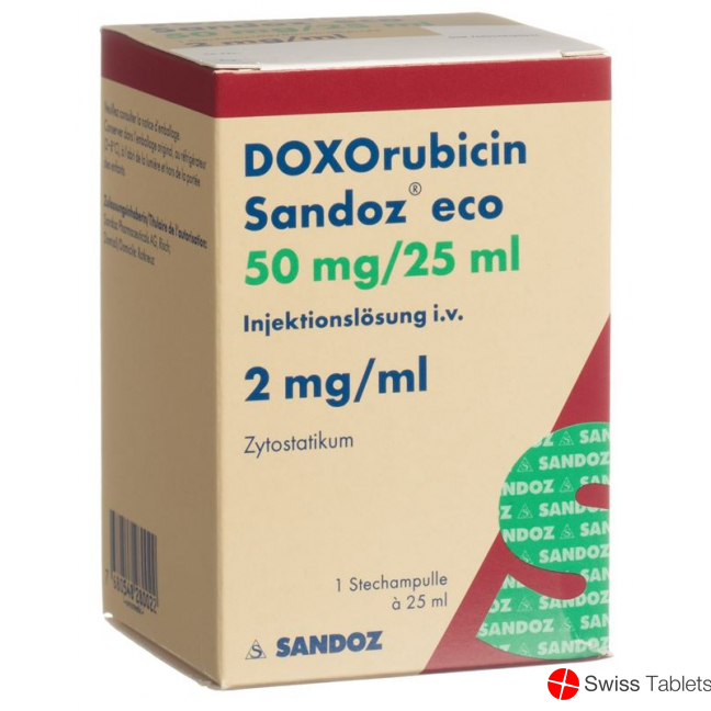 Doxorubicin Sandoz eco Inj Lös 50 mg / 25 ml 25 ml