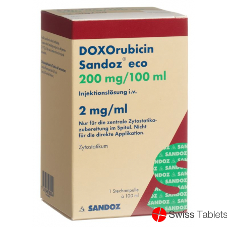 Doxorubicin Sandoz eco Inj Lös 200 mg / 100 ml 100 ml