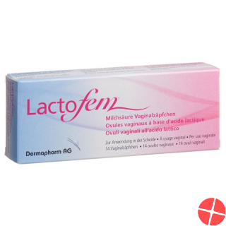 Lactofem lactic acid vaginal suppositories 14 pieces
