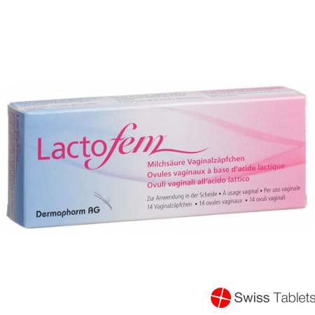 Lactofem lactic acid vaginal suppositories 14 pieces