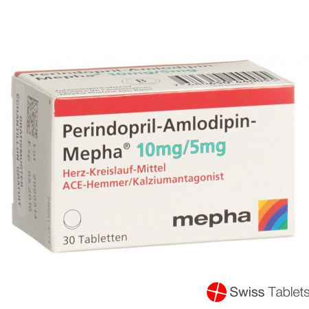 Perindopril amlodipine Mepha tablets 10mg / 5mg Ds 30 pcs
