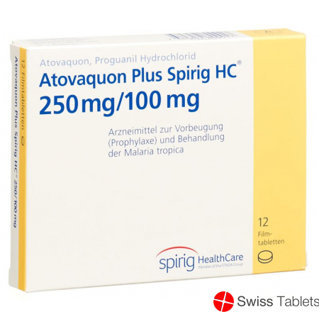 Atovaquone plus Spirig HC Filmtabl 250 / 100mg 12 pieces