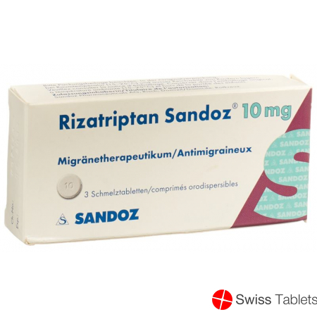 Rizatriptan Sandoz Schmelztabl 10 mg 3 pcs