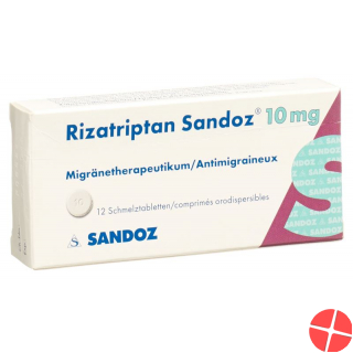 Rizatriptan Sandoz Schmelztabl 10 mg 12 pcs
