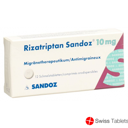 Rizatriptan Sandoz Schmelztabl 10 mg 12 pcs
