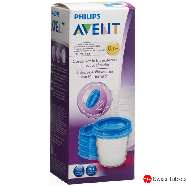 Avent Philips 180 ml 5 cups with covers