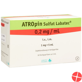 Atropine sulfate Labatec Inj Lös 1 mg / 5 ml 10 ml 5 Fertspr