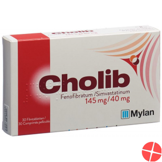 Cholib Filmtabl 145mg / 40mg 30 pcs Cholib Filmtabl 145mg / 40mg 30 pcs