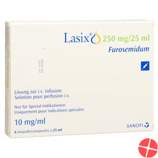 Lasix Inf Lös 250 mg / 25ml i.v. 6 Amp 25 ml