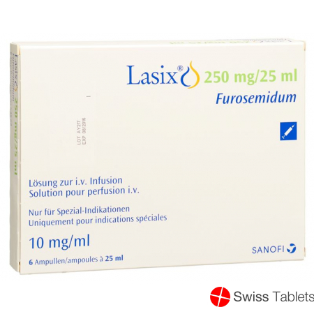 Lasix Inf Lös 250 mg / 25ml i.v. 6 Amp 25 ml